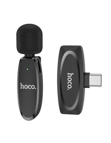 Microphone cravate sans fil HOCO Type C L15 noir