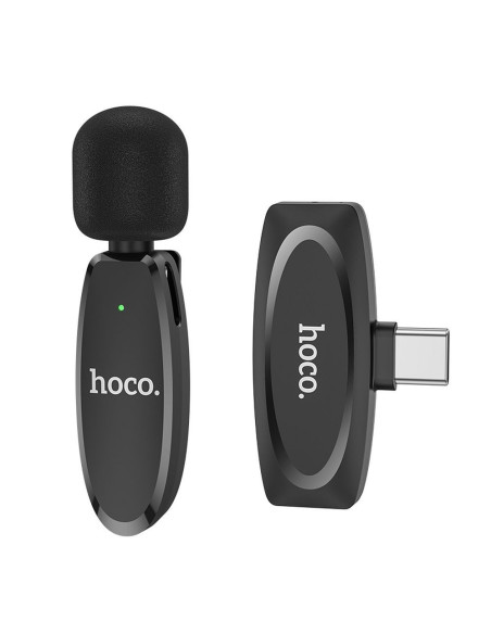 Microphone cravate sans fil HOCO Type C L15 noir