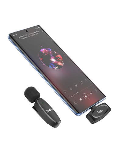 Microphone cravate sans fil HOCO Type C L15 noir
