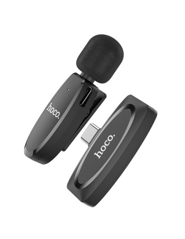 Microphone cravate sans fil HOCO Type C L15 noir