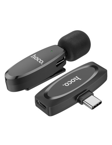 Microphone cravate sans fil HOCO Type C L15 noir