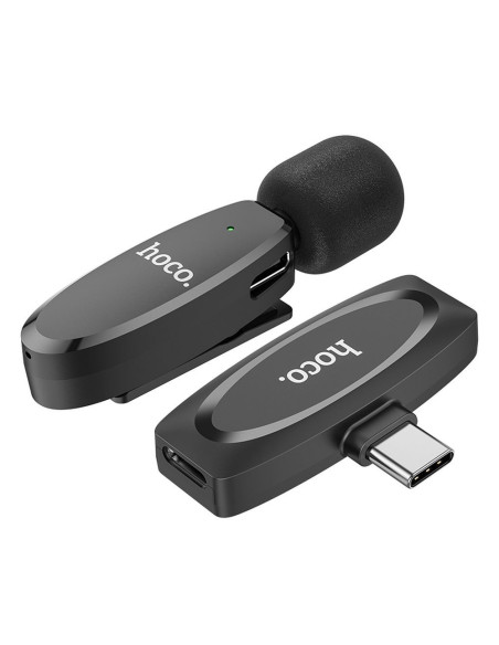 Microphone cravate sans fil HOCO Type C L15 noir