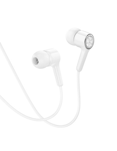 HOCO wire earphones Jack 3,5 mm with microphone M104 white