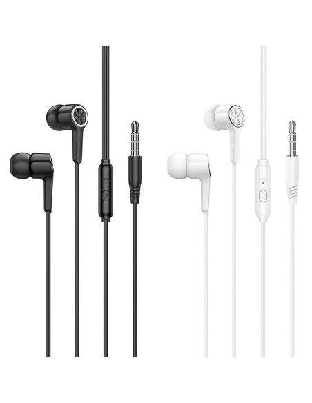 HOCO wire earphones Jack 3,5 mm with microphone M104 white
