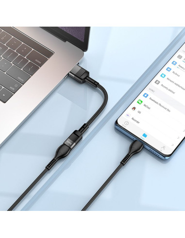 HOCO adapter OTG USB A (male) to Type C (female) 3A U107 0,1 m black