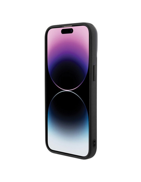 Véritable GUESS Case GUHCP15LPMSDGSK pour iPhone 15 PLUS (Disco Script Metal / Black)