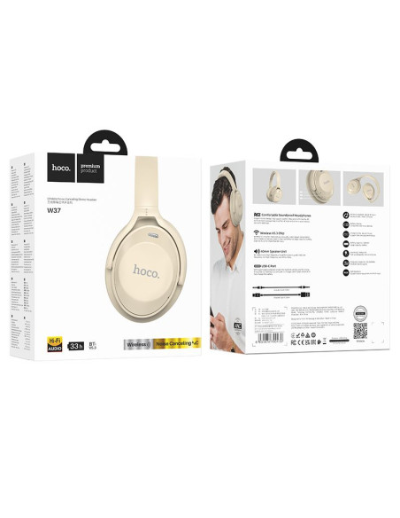 HOCO wireless bluetooth headphones ANC W37 gold champagne