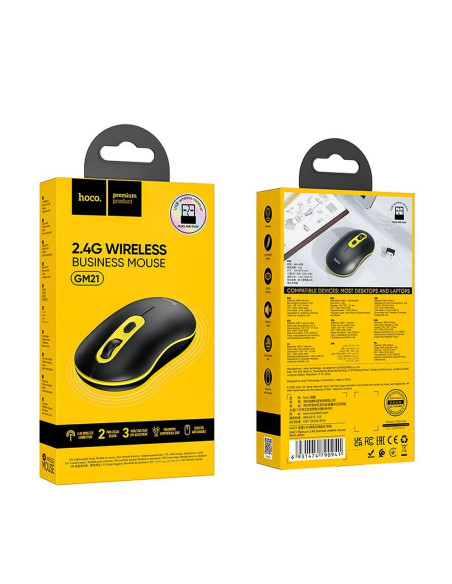 HOCO souris d'ordinateur sans fil 2.4G 1600 ppp GM21 noir