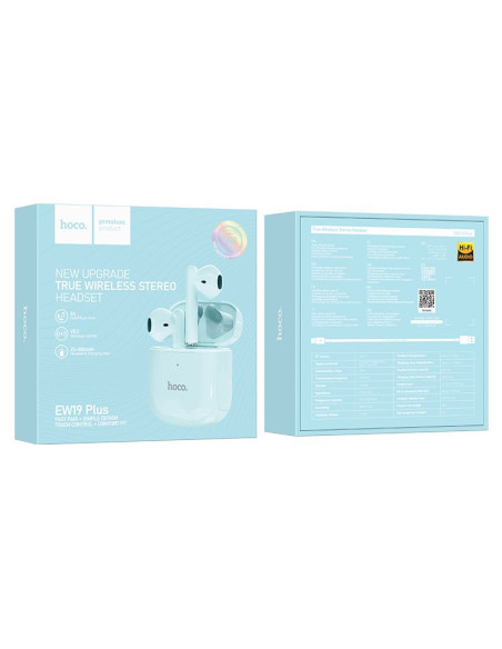 Écouteurs sans fil bluetooth HOCO TWS EW19 Plus bleu