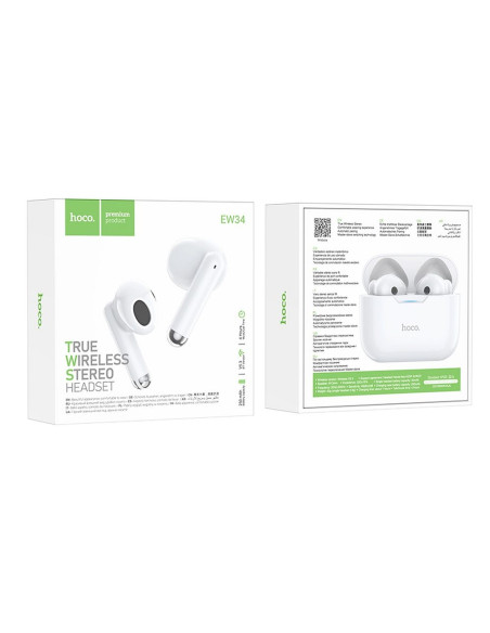 Écouteurs sans fil bluetooth HOCO TWS EW34 blanc