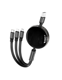 HOCO 3in1 Câble USB A vers Lightnig / Micro USB / Type C 2A X78 1m noir
