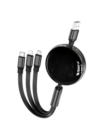 HOCO 3in1 Câble USB A vers Lightnig / Micro USB / Type C 2A X78 1m noir