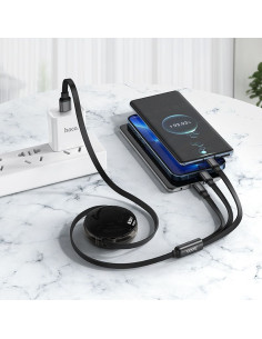 HOCO 3in1 Câble USB A vers Lightnig / Micro USB / Type C 2A X78 1m noir 2