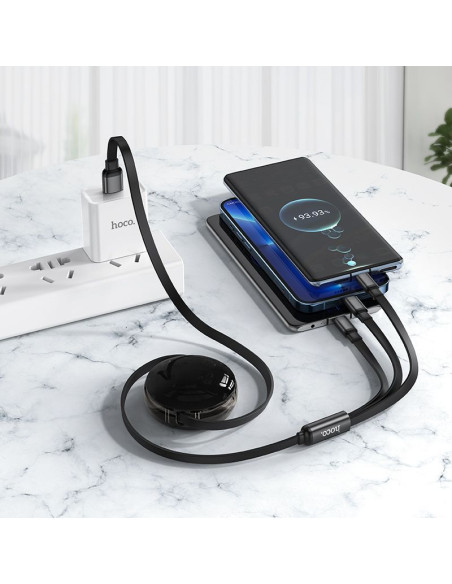 HOCO 3in1 Câble USB A vers Lightnig / Micro USB / Type C 2A X78 1m noir