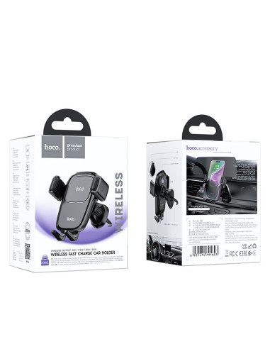 HOCO grille induction support voiture 15W HW01 noir