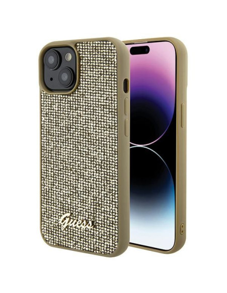 Coque GUESS pour IPHONE 13 / 14 / 15 GUHCP15SPMSDGSD (Disco Metal Script) Or
