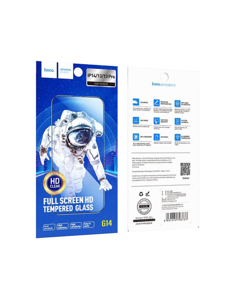 Verre trempé HOCO HD 5D Guardian (SET 10in1) - pour iPhone 13 / 13 Pro / 14 noir (G14)