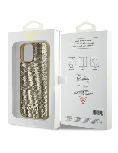 Coque GUESS pour IPHONE 13 / 14 / 15 GUHCP15SPMSDGSD (Disco Metal Script) Or