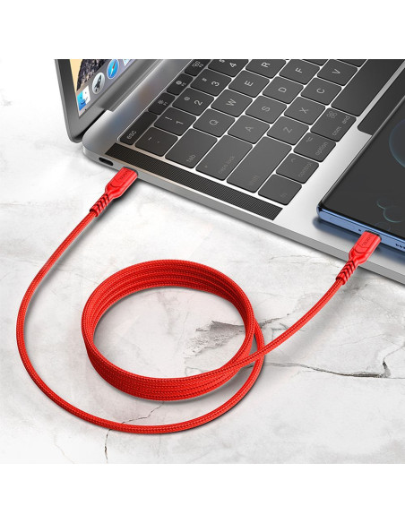 Câble HOCO Type C à Type C PD QC 3A 60W X59 1 m rouge