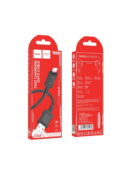 HOCO Câble USB A vers Lightning 2,4A X94 1 m noir