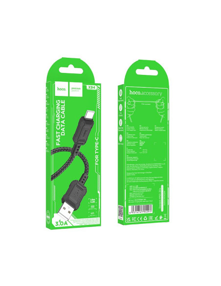 HOCO Câble USB A vers Type C 3A X94 1 m noir