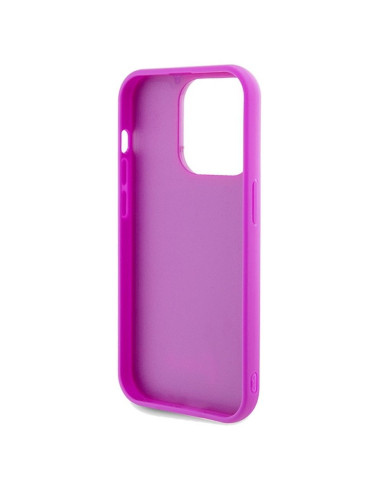 Véritable GUESS Case GUHCP14LPMSDGSF pour iPhone 14 Pro (Disco Script Metal / fuchsia)