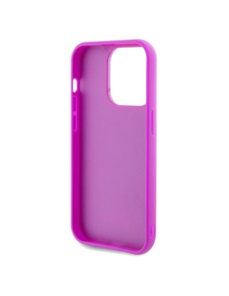 Véritable GUESS Case GUHCP14LPMSDGSF pour iPhone 14 Pro (Disco Script Metal / fuchsia)