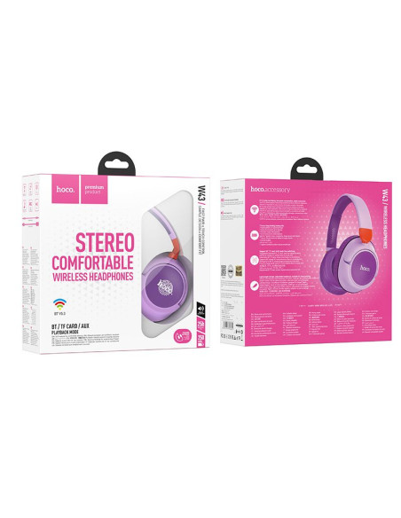 HOCO wireless bluetooth headphones W43 purple