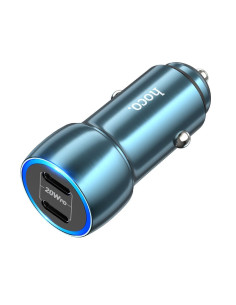 Chargeur de voiture HOCO 2 x Type C PD QC3.0 3A 40W Z48 bleu 2