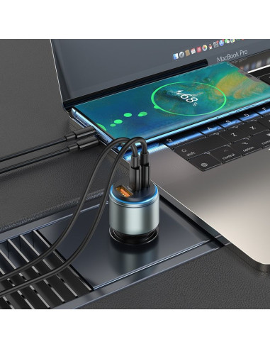 HOCO chargeur de voiture USB A + 2 x Type C PD QC 95W NZ9 noir