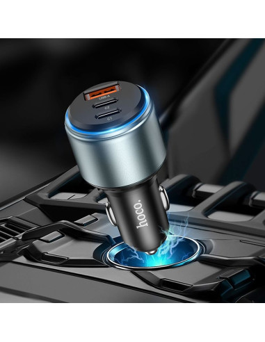 HOCO chargeur de voiture USB A + 2 x Type C PD QC 95W NZ9 noir
