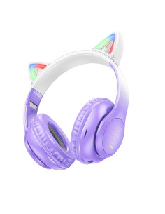 Écouteurs sans fil bluetooth HOCO W42 Cat Ears raisin violet
