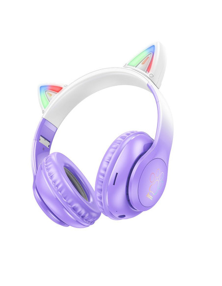Écouteurs sans fil bluetooth HOCO W42 Cat Ears raisin violet