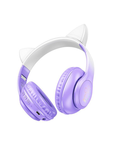 Écouteurs sans fil bluetooth HOCO W42 Cat Ears raisin violet