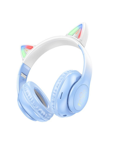 Écouteurs sans fil bluetooth HOCO W42 Cats Ears crystal blue