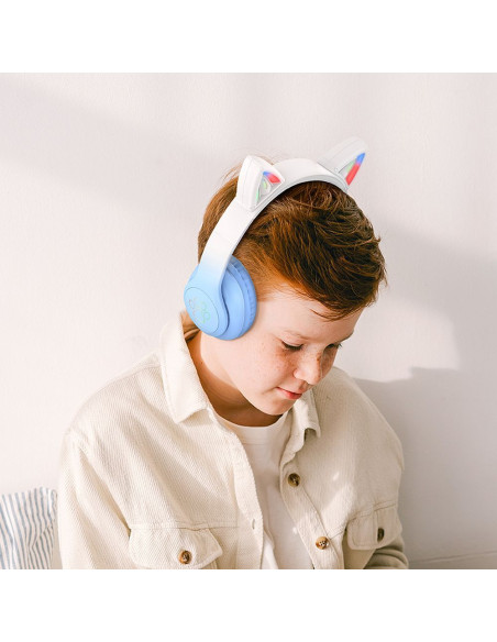 Écouteurs sans fil bluetooth HOCO W42 Cats Ears crystal blue