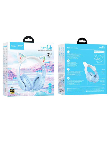 Écouteurs sans fil bluetooth HOCO W42 Cats Ears crystal blue
