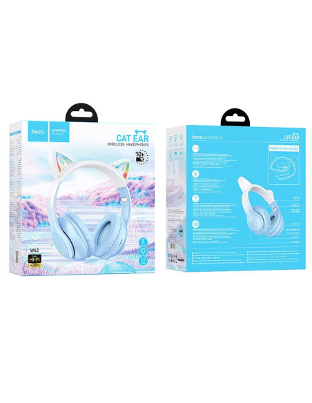 Écouteurs sans fil bluetooth HOCO W42 Cats Ears crystal blue