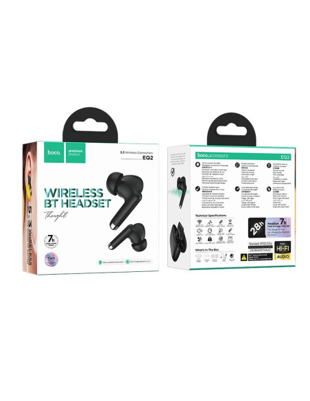 Écouteurs sans fil bluetooth HOCO TWS EQ2 noir