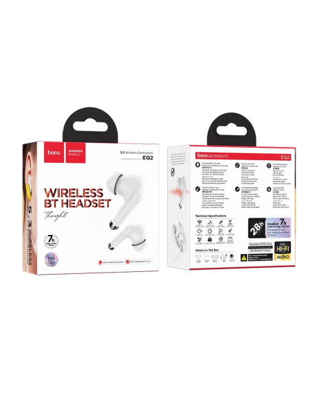 Écouteurs sans fil bluetooth HOCO TWS EQ2 blanc