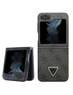Véritable GUESS Case GUHCZF5P4TDPK pour Samsung Flip 5 (4G Triangle Strass / noir)
