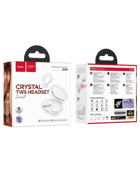 Écouteurs sans fil bluetooth HOCO TWS EQ3 blanc