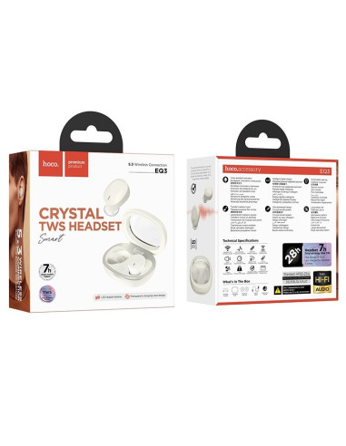 HOCO wireless bluetooth earphones TWS EQ3 white