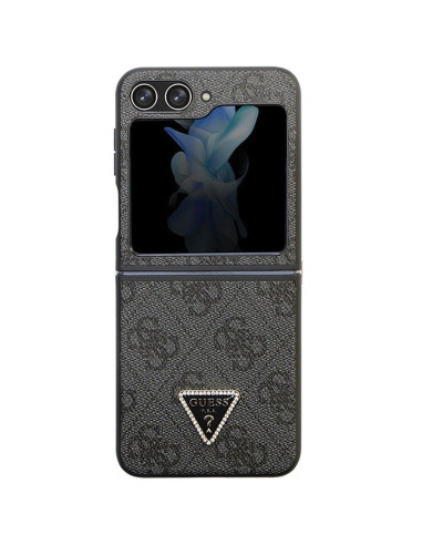 Véritable GUESS Case GUHCZF5P4TDPK pour Samsung Flip 5 (4G Triangle Strass / noir)