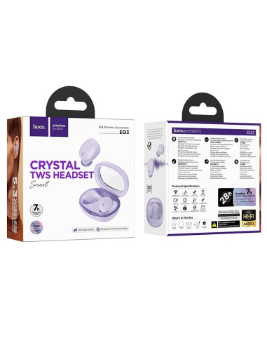 Écouteurs sans fil bluetooth HOCO TWS EQ3 violet