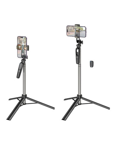 HOCO selfie stick with bluetooth remote control tripod K19 black