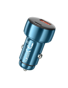 HOCO Chargeur de voiture USB A + Type C avec écran PD QC3.0 3A 48W Z50 bleu 2