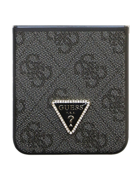 Véritable GUESS Case GUHCZF5P4TDPK pour Samsung Flip 5 (4G Triangle Strass / noir)