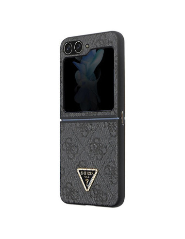 Véritable GUESS Case GUHCZF5P4TDPK pour Samsung Flip 5 (4G Triangle Strass / noir)