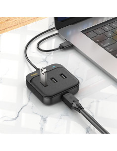 Adaptateur HOCO HUB 4in1 USB A HB35 1,2m noir 2